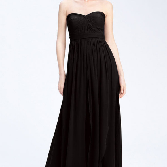 jenny yoo strapless chiffon gown